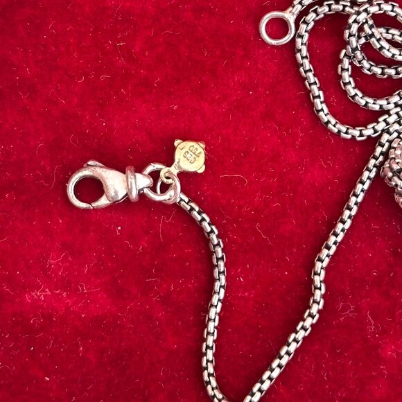 David Yurman Heart Necklace with 18K Gold Accents in Sterling Silver - Picture 9 of 13